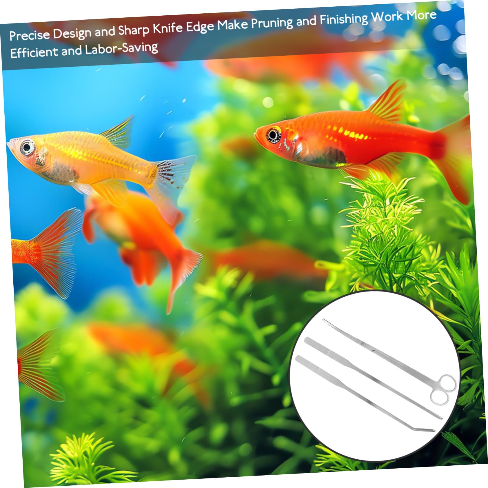 Toyvian 4 Sätze Teiliges Set für Wasserpflanzenpflege mit Gebogenen Scheren Geraden und Gebogenen Pinzetten für Aquarienpflege und Aquascaping