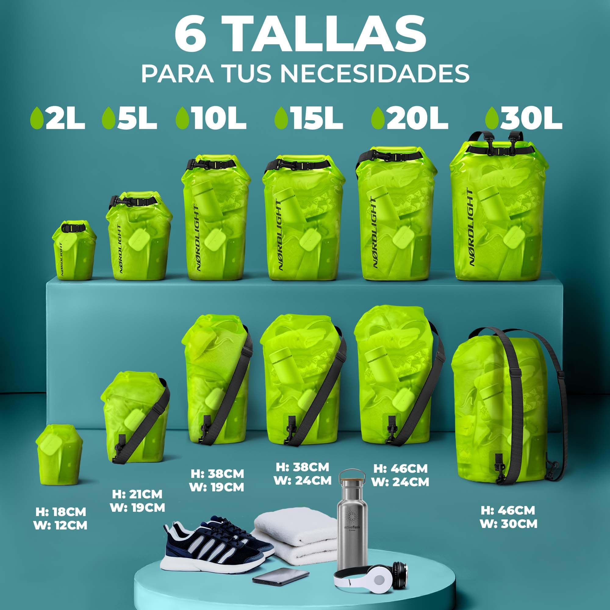 Nordlight Mochila Impermeable Roll Top 25L - Hybrid 25" | Bolsa Seca Con Compartimento Para Portátil De 15 Pulgadas, Bolsillos Exteriores E Interiores, Sistema De Transporte Acolchado — view 3