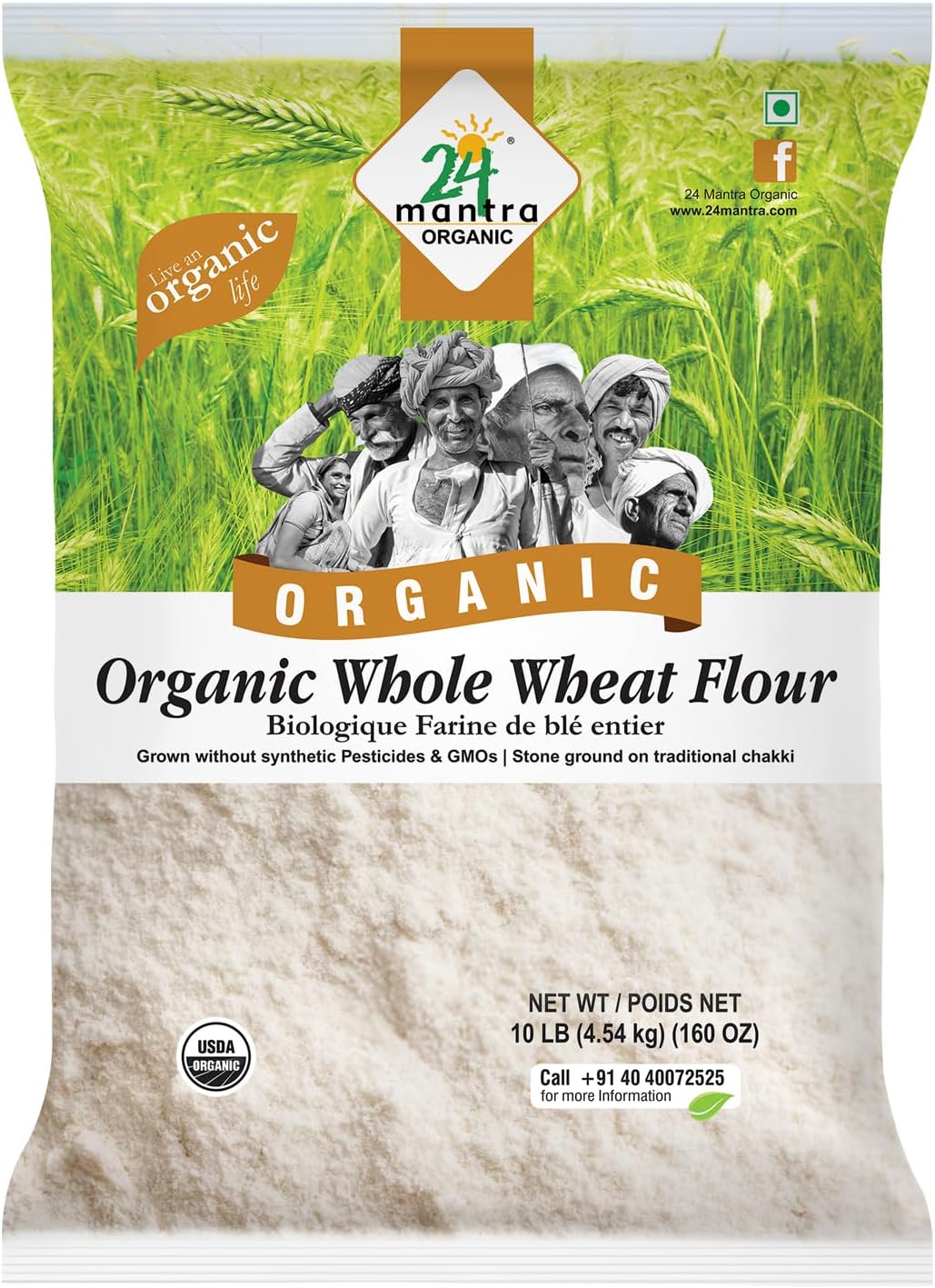 Organic Whole Wheat Flour (Atta) - 10 Lbs