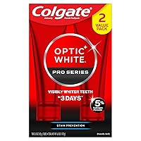 Vista 1 de Colgate Optic White Pro Series - Pasta dental blanqueadora con 5% de peróxido de hidrógeno, prevención de manchas, menta, 3 onzas (Paquete de 2)