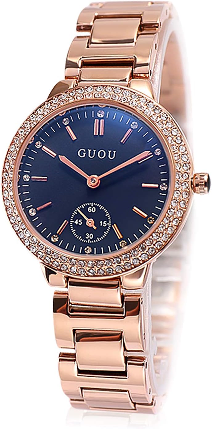 RORIOS Fashionable Women Watch Shinning Rhinestone dial with Stainless Steel Strap Lady Dress Wristwatch Women&amp;#39;s Analog Quartz Watch
