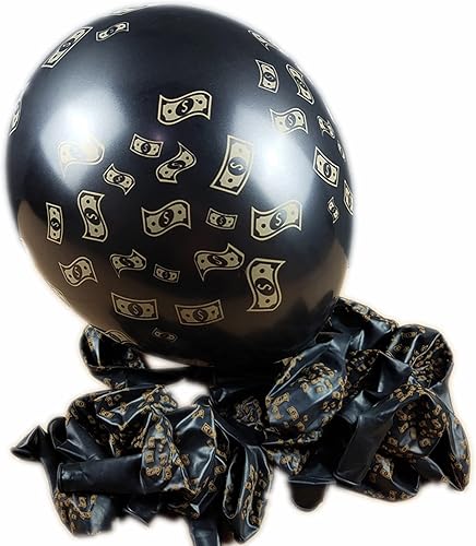 Miniatura 6 de 20 globos de látex para fiestas temáticas de dinero, globos de fiesta de billetes de dólar, globos para cumpleaños, casino de Las Vegas, bodas,