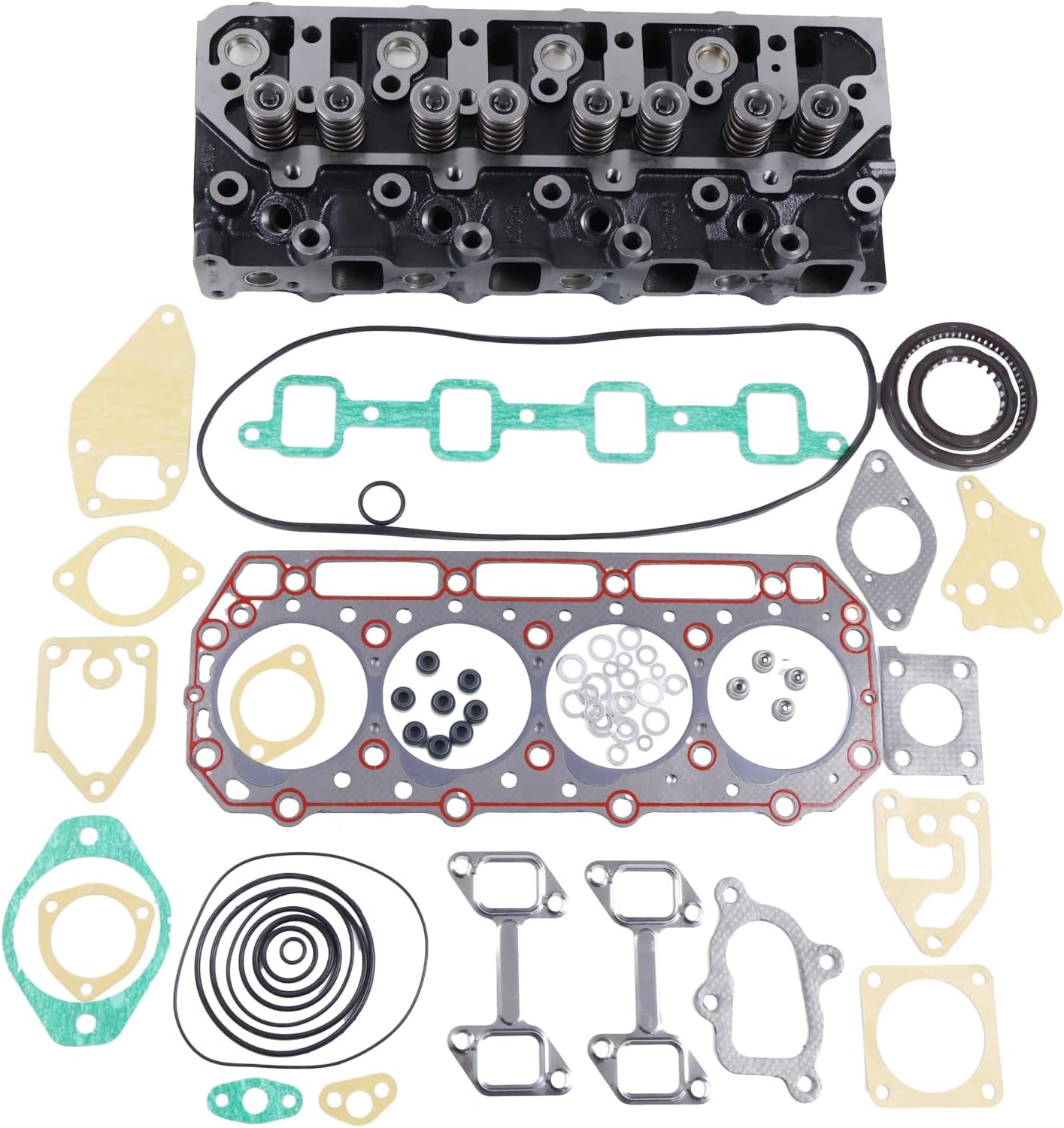 ZTUOAUMA Complete Cylinder Head Assembly with Full Gasket Set 4900995 Compatible with Cummins Engine A2300 Daewoo Forklift D20S D25S D30S