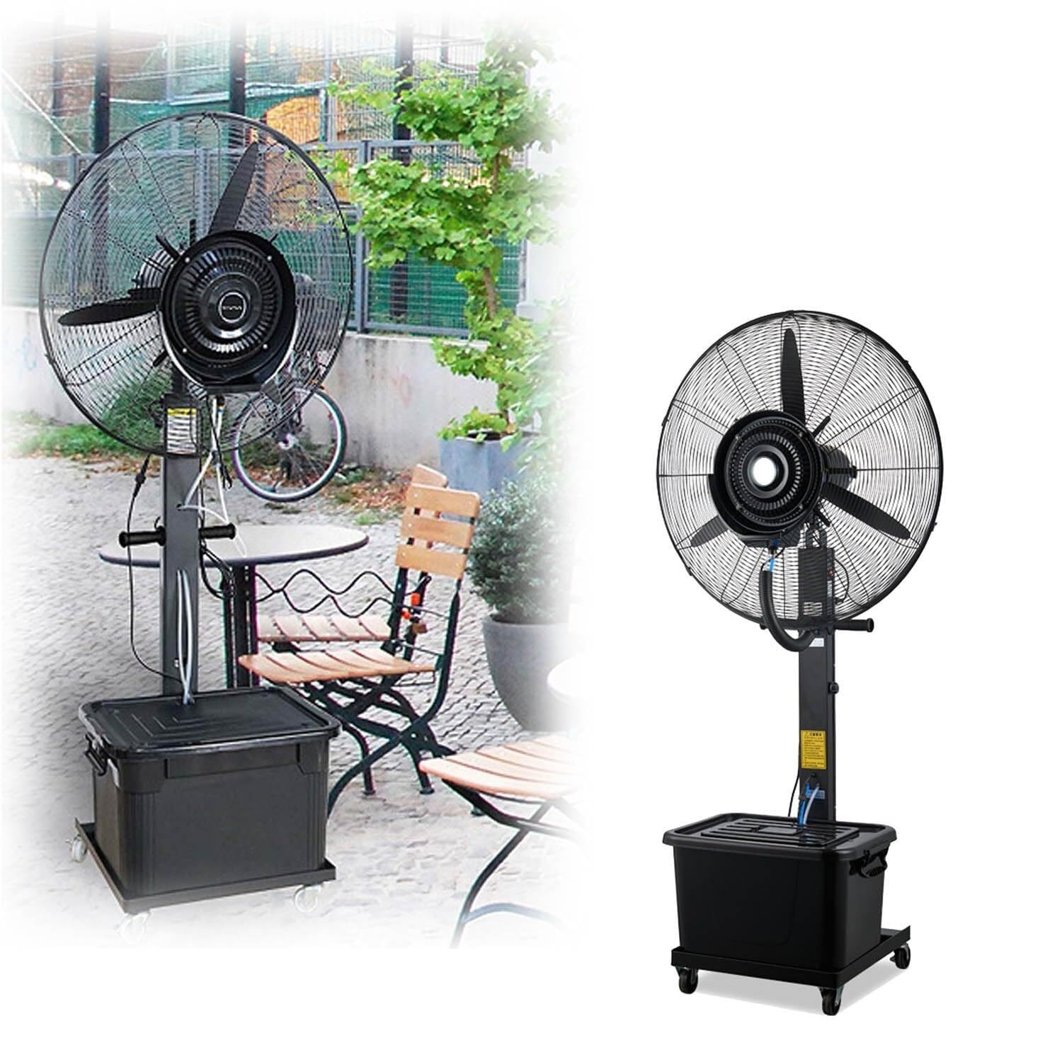 JKJZSALJ 26In Outdoor Misting Fan With 11 Gal Tank,3-Speed Oscillating Spray Floor Fan For Patio,Garden,750mm/30