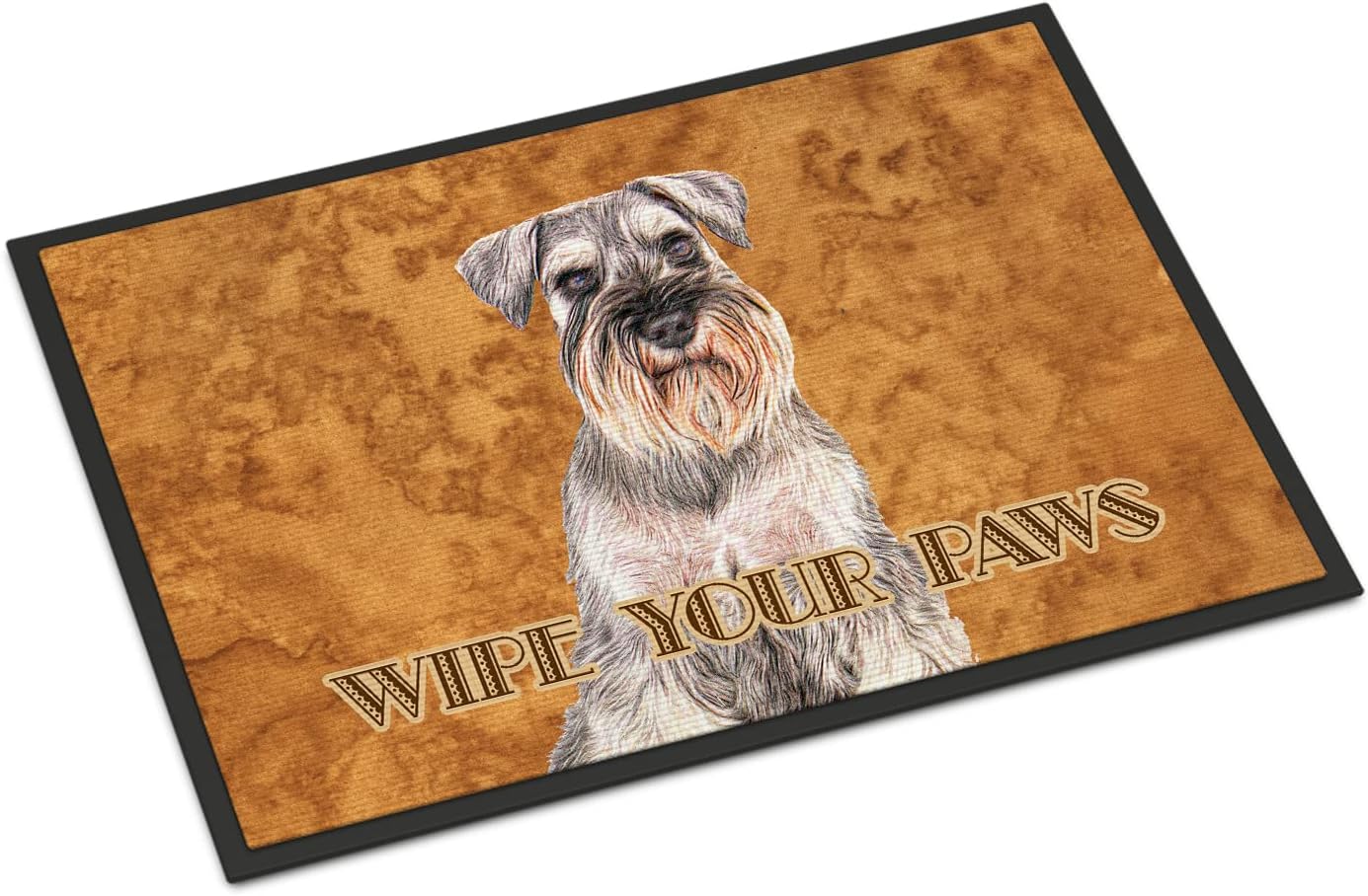 Caroline's Treasures KJ1220JMAT Schnauzer Wipe Your Paws Doormat 24x36 Front Door Mat Indoor Outdoor Rugs for Entryway, Non Slip Washable Low Pile, 24H X 36W