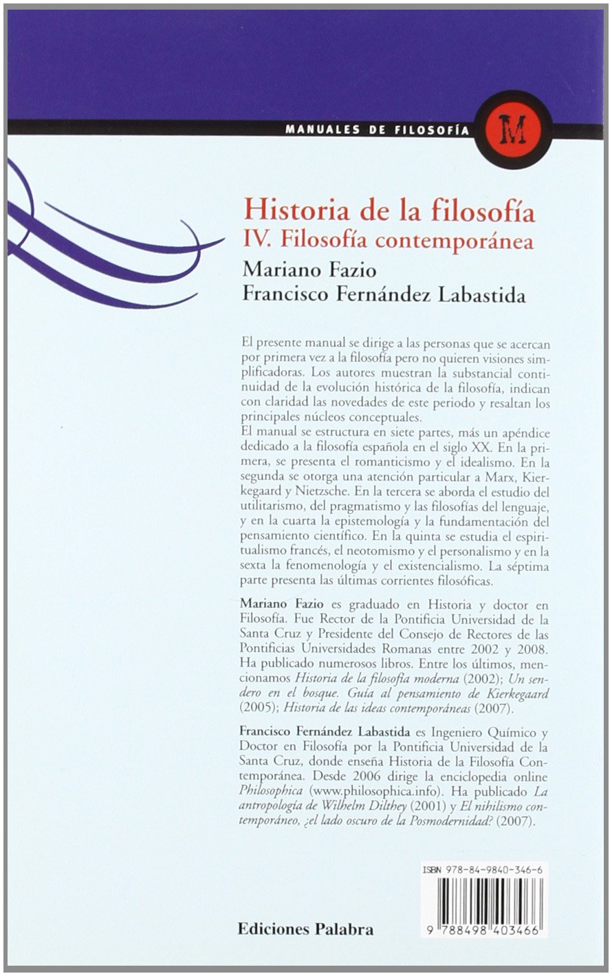 Hﾦ De La Filosofia. IV (nueva ed.) Palab: Filosofía contemporánea: 6 (Albatros)
