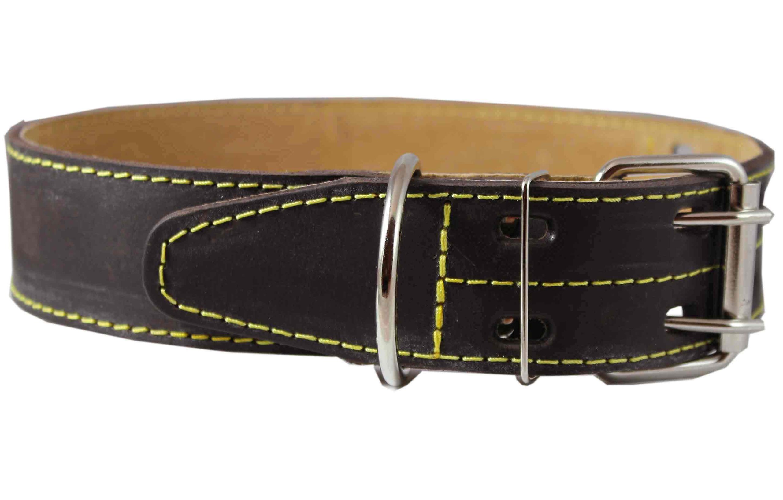 Genuine spessa in pelle collare collo Dimensioni da a 50,8 - 68,6 cm, larghezza 4,4 cm, marrone Mastiff, Great Dane