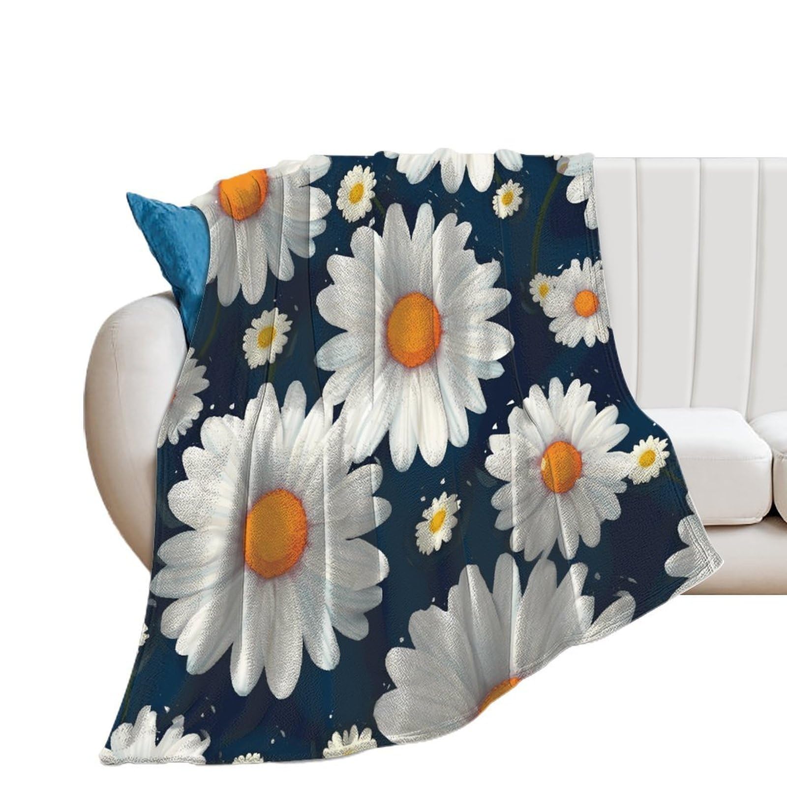 Daisy Pattern Throw Blanket for Couch Super Soft Warm Lightweight Throw Blankets Cozy Flannel Bed Blanket Cute Decorative Blankets for All Seasons Home Decor Gift 30"*40"（76 * 100cm）