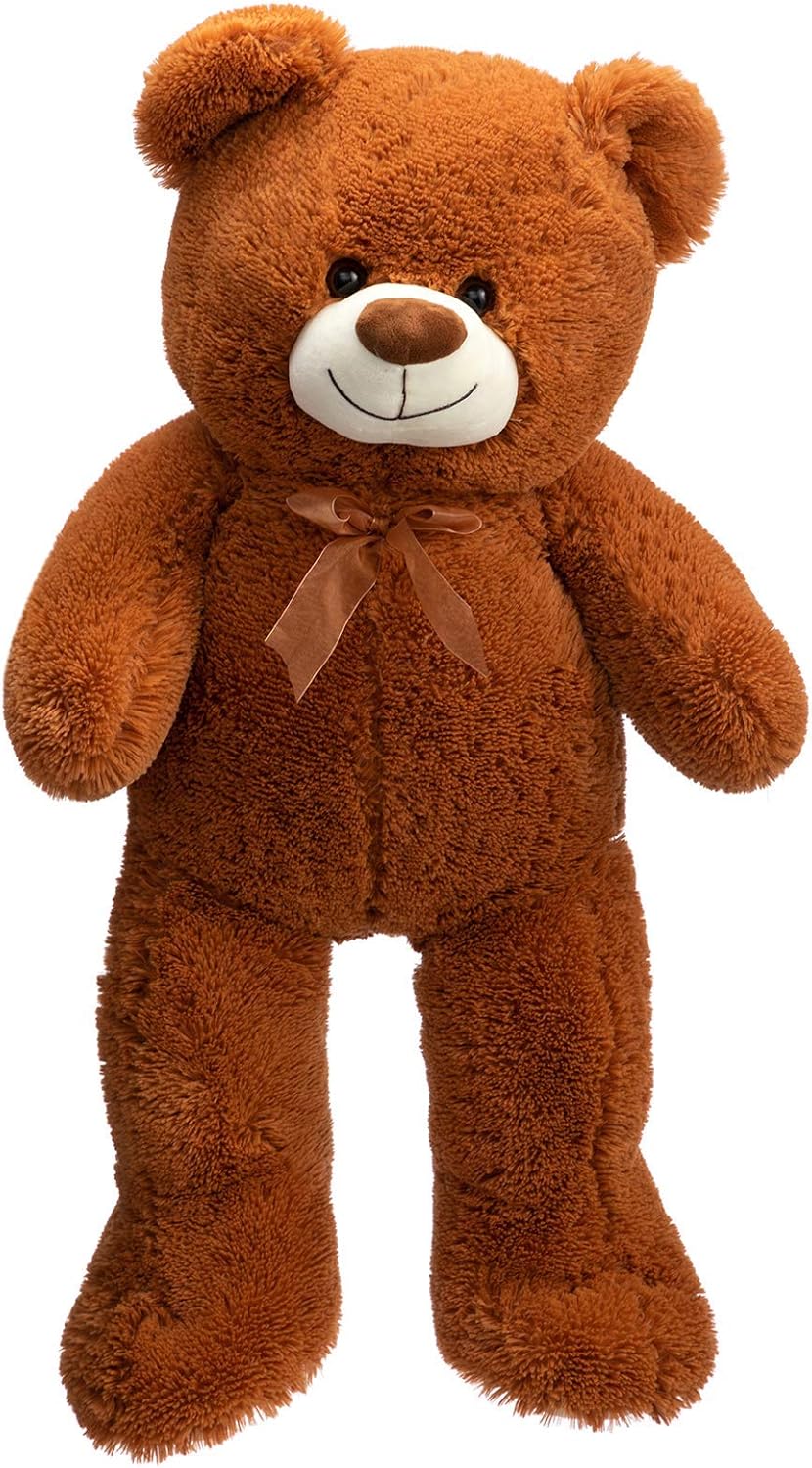 HollyHOME Teddy Bear Stuffed Animal Plush Giant Teddy Bears with Footprints Big Bear 36 inch Brown