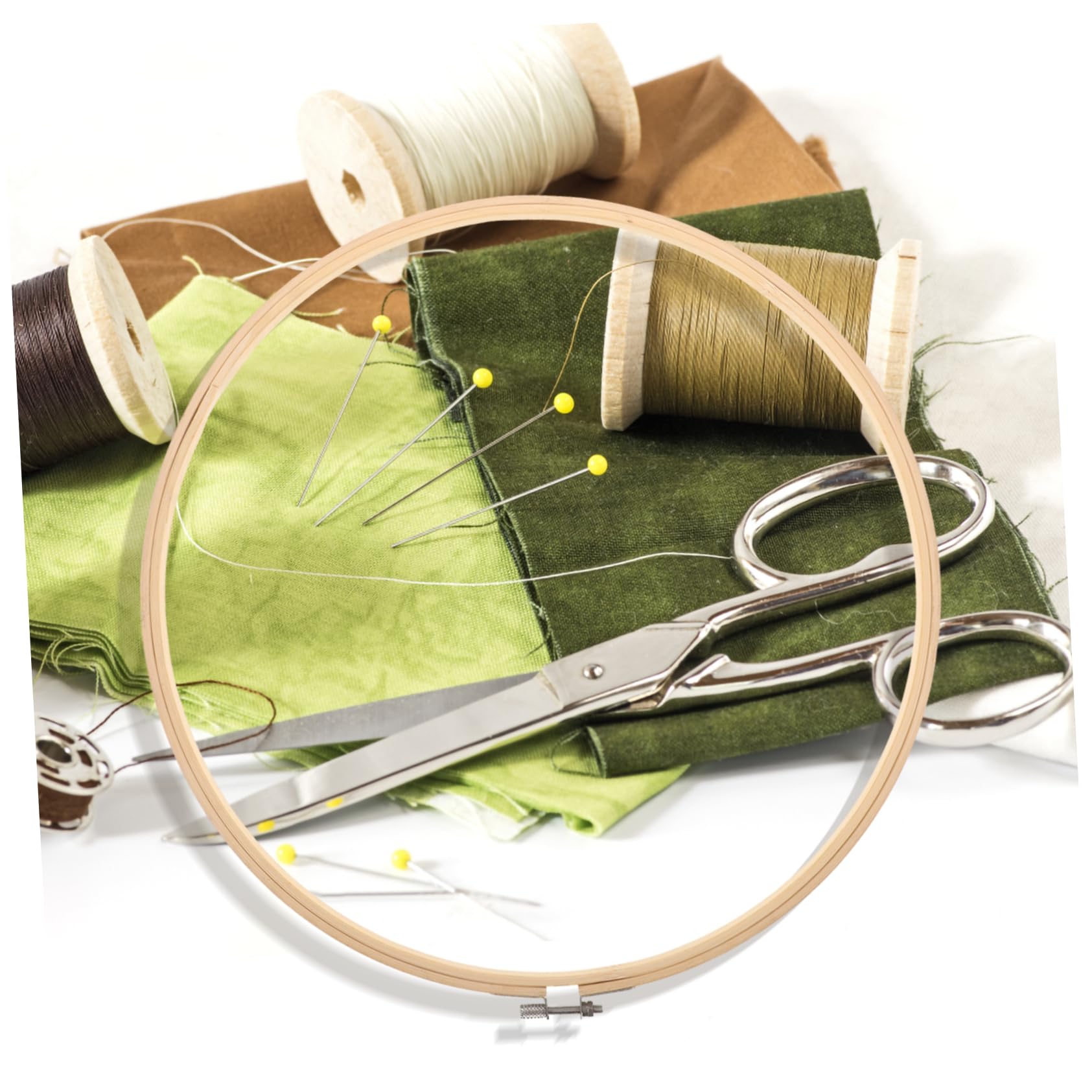 Kit Ricamo Con Anelli In Legno - Cerchio Per Punto Croce, Cucito E Decorazioni Fai Da Te - Foto 11