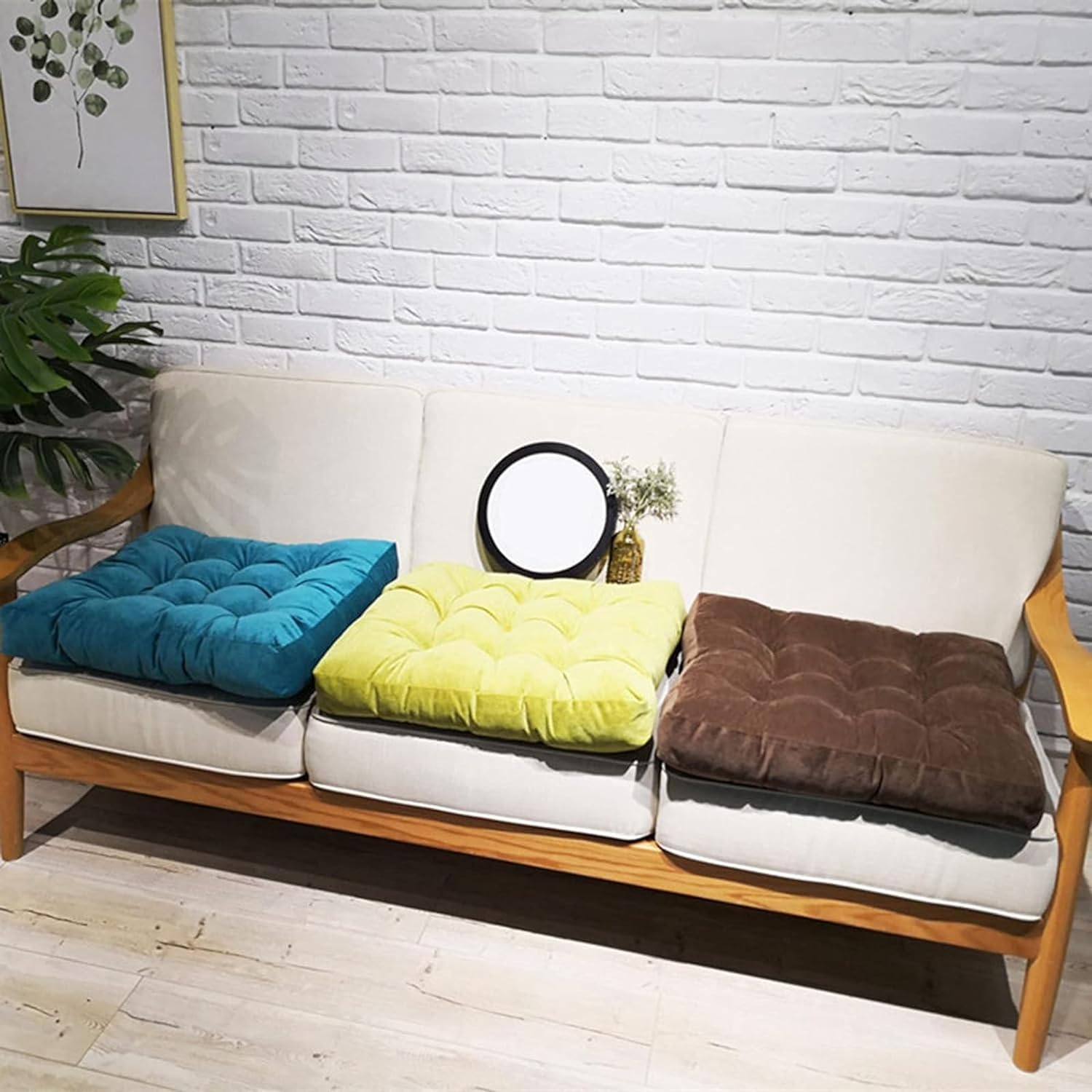 CLOXKS Set de 6 Coussins 53x53 cm,Galettes de Chaise d'extérieur et d' intérieur,Jardin Terrasse de Coussin,Coussin Souple pour Les chaises de Jardin,Doux et Confortable