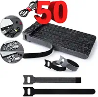 50 Abraçadeira Organizador de Cabos e Fios Presilha Com Crepe 15cm Fixador Reutilizável Serve em Plantas cabos USB Chicote