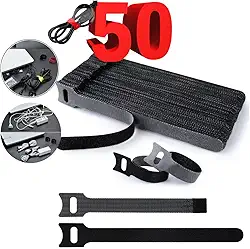 50 Abraçadeira Organizador de Cabos e Fios Presilha Com Crepe 15cm Fixador Reutilizável Serve em Plantas cabos USB Chicote