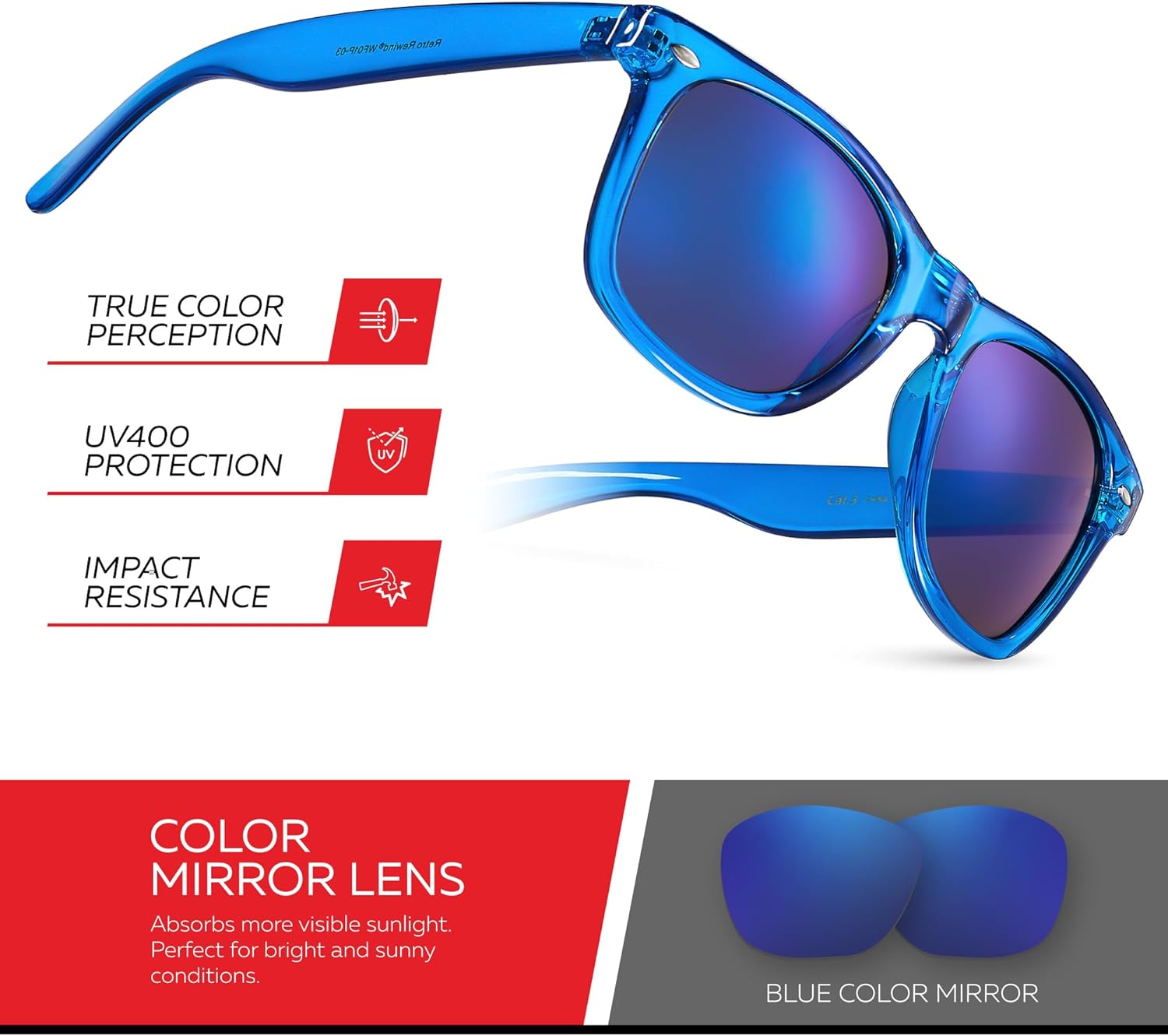 Retro Rewind Translucent Frame Colorful Neon 80s Mirrored Sunglasses for Men Women - Image 3