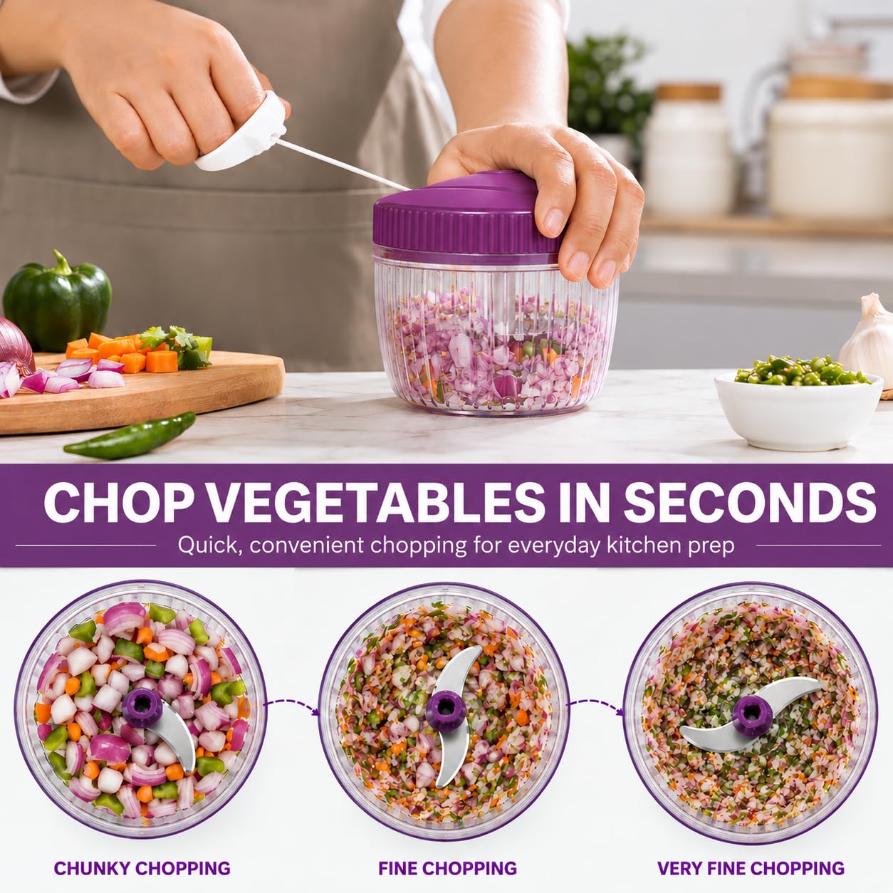 Nirency Vegetable Chopper - Quick & Easy Prep -4