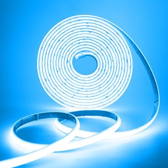 COB Neon LED Strip 12 V 320 LEDs/m Super Bright High Density IP68 Waterproof Flex Self-Adhesive Diffusion COB Neon LED Tube Light Strip Strip for Festival Party DIY Decoration Ice Blue 1 m [Energy Class F]