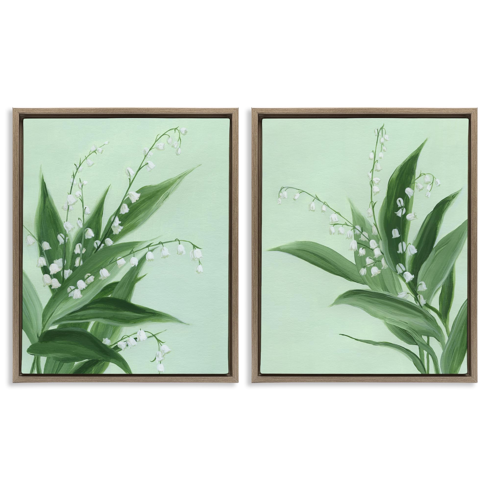 Stupell Industries Vintage Lily Of Valley Blooming 'Blooming Lily Of Valley'| 2Pc Floating Frame Art Set 2