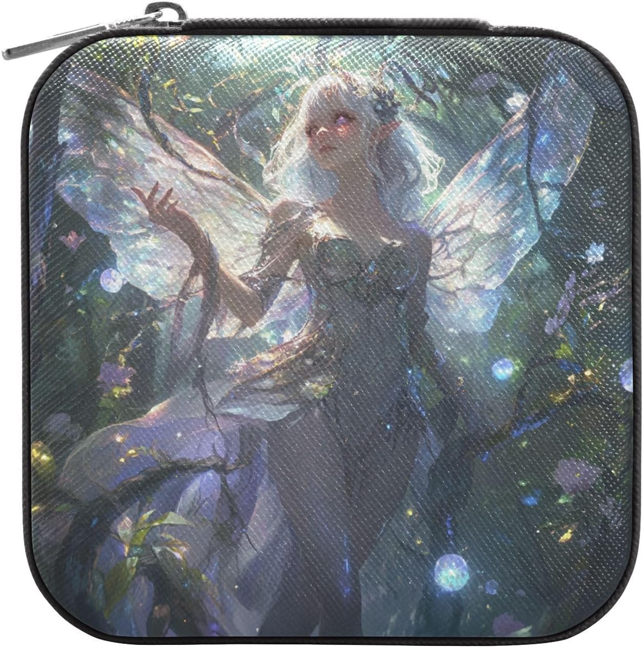Fairy Game Anime Girl Leather Mini Jewelry Case Small Travel Jewelery Organizer for women's Portable for Women