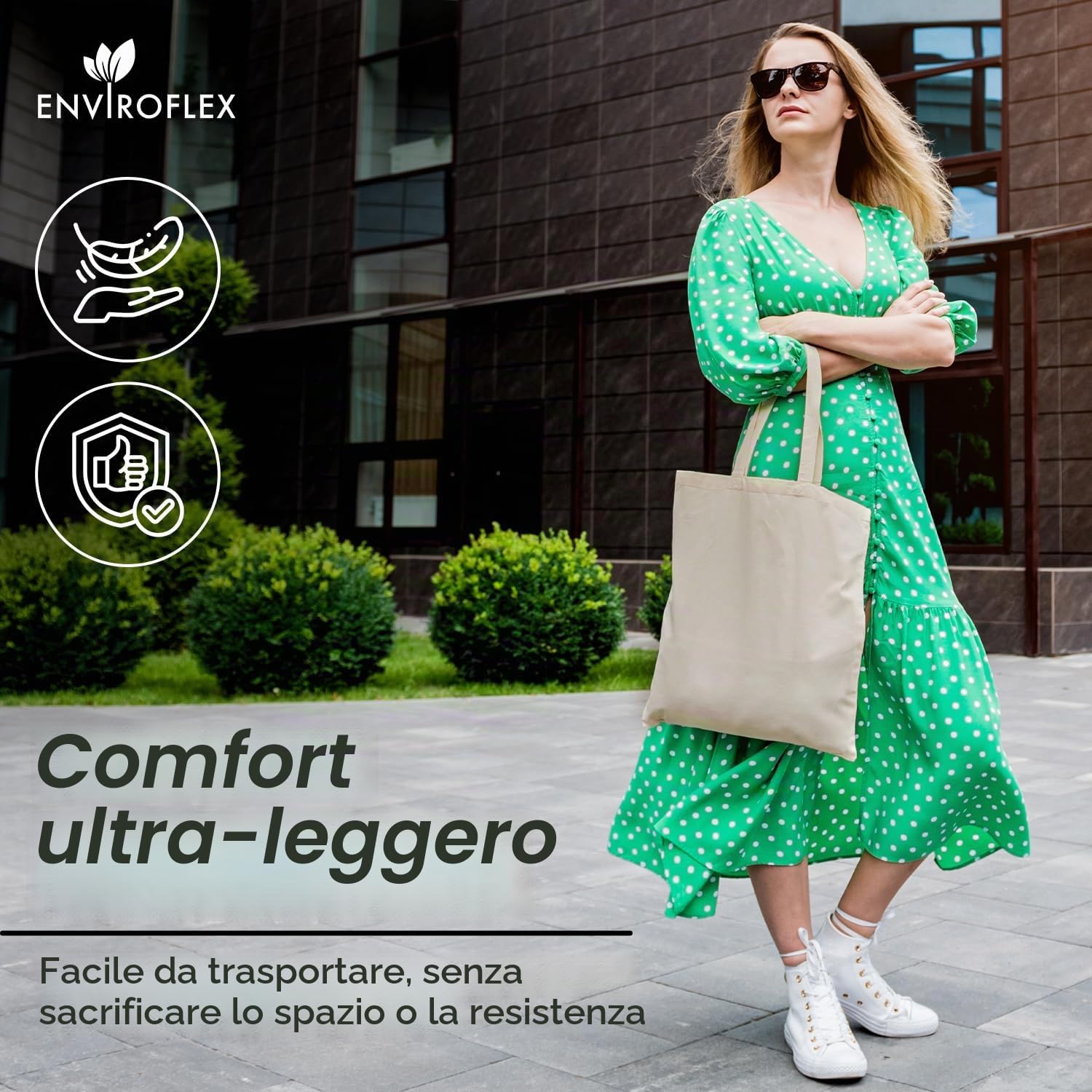 38 x 42 cm Confezione 5 | 10 | 25 | 50 | 100 | 250, Borse in tessuto la spesa Tote bag realizzate in cotone naturale al 100%, iuta, riutilizzabili ecologici con manici lunghi