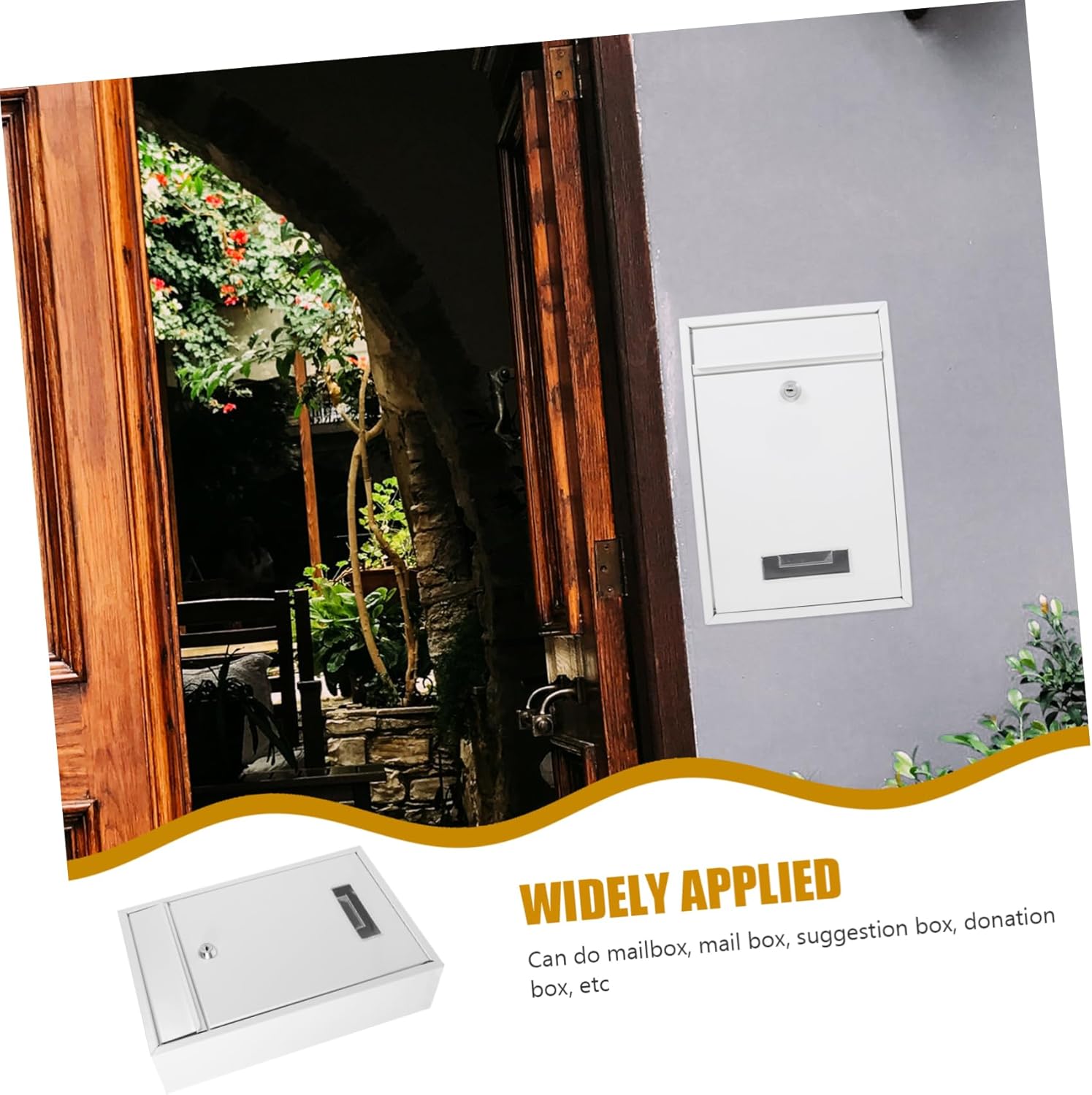 Secure Mail Storage Combination Lock Wall Mount Mailbox Raffle Box for Home Office Fundraising