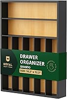 Vista 22 de ROYAL CRAFT WOOD Estante de Utensilios de Bambú de Lujo y Organizador de Cubiertos, Organizador de Cajón de Cocina - Soporte de Utensilios y Bandeja