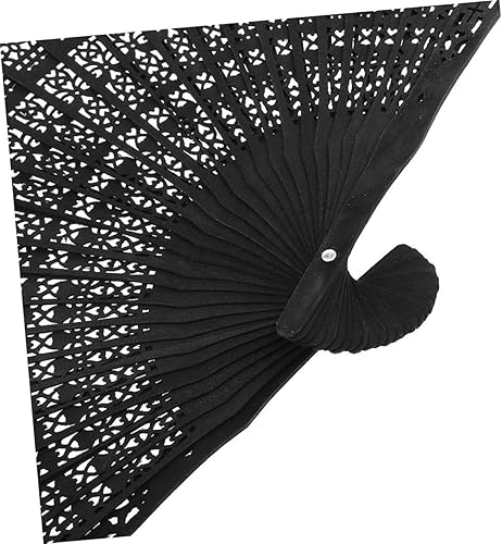 Miniatura 3 de BESPORTBLE Abanicos plegables decorativos Ventilador plegable japonés Retro Plegable Madera Decoración China Ventiladores de madera Ventilador de