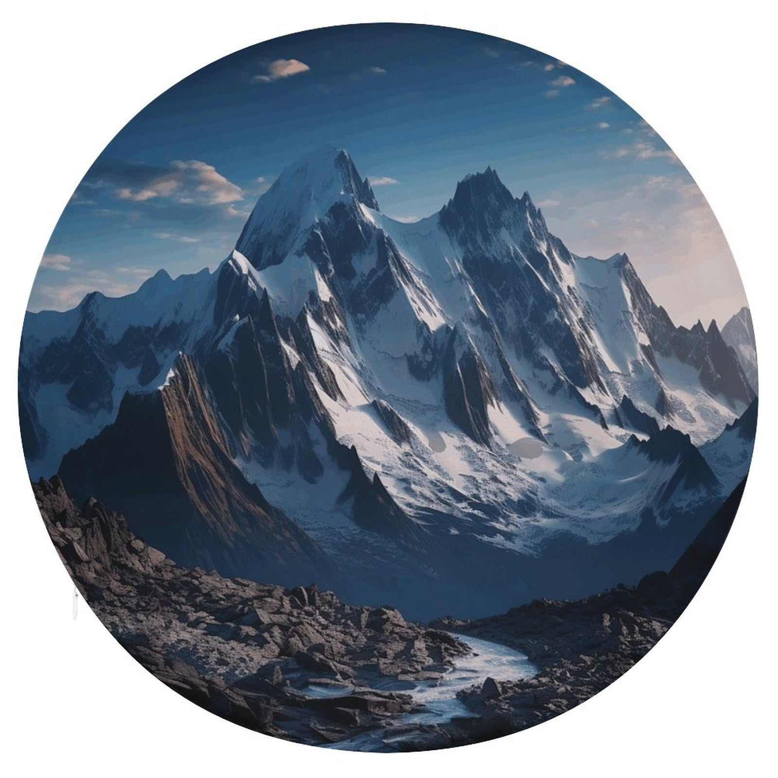 Wsoihfec Style Melting Snow Mountain Seat Cushion Round Chair Pad