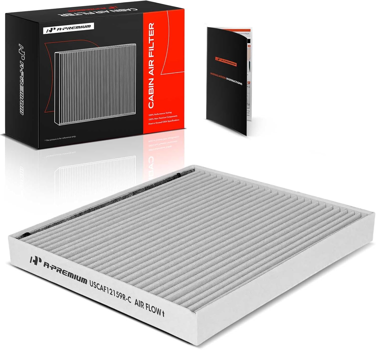 A-Premium Cabin Air Filter with Activated Carbon Compatible with Hyundai Sonata 2016-2019 & Kia Optima 2016-2020 Replace# 97133C1010, PC99206CP