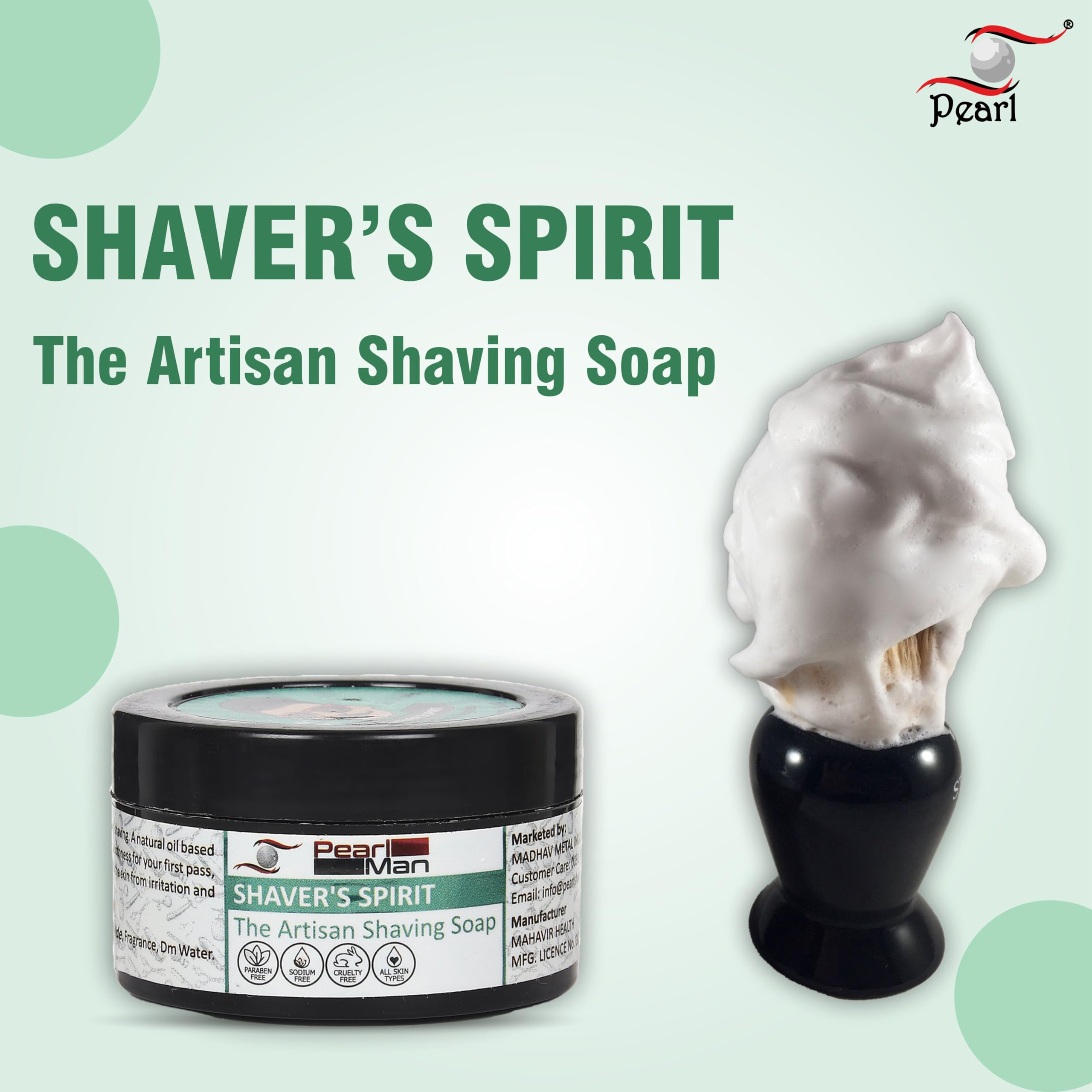 PEARL, Man the artisan shaving soap shaver’s spirit PMSS21, Black 3