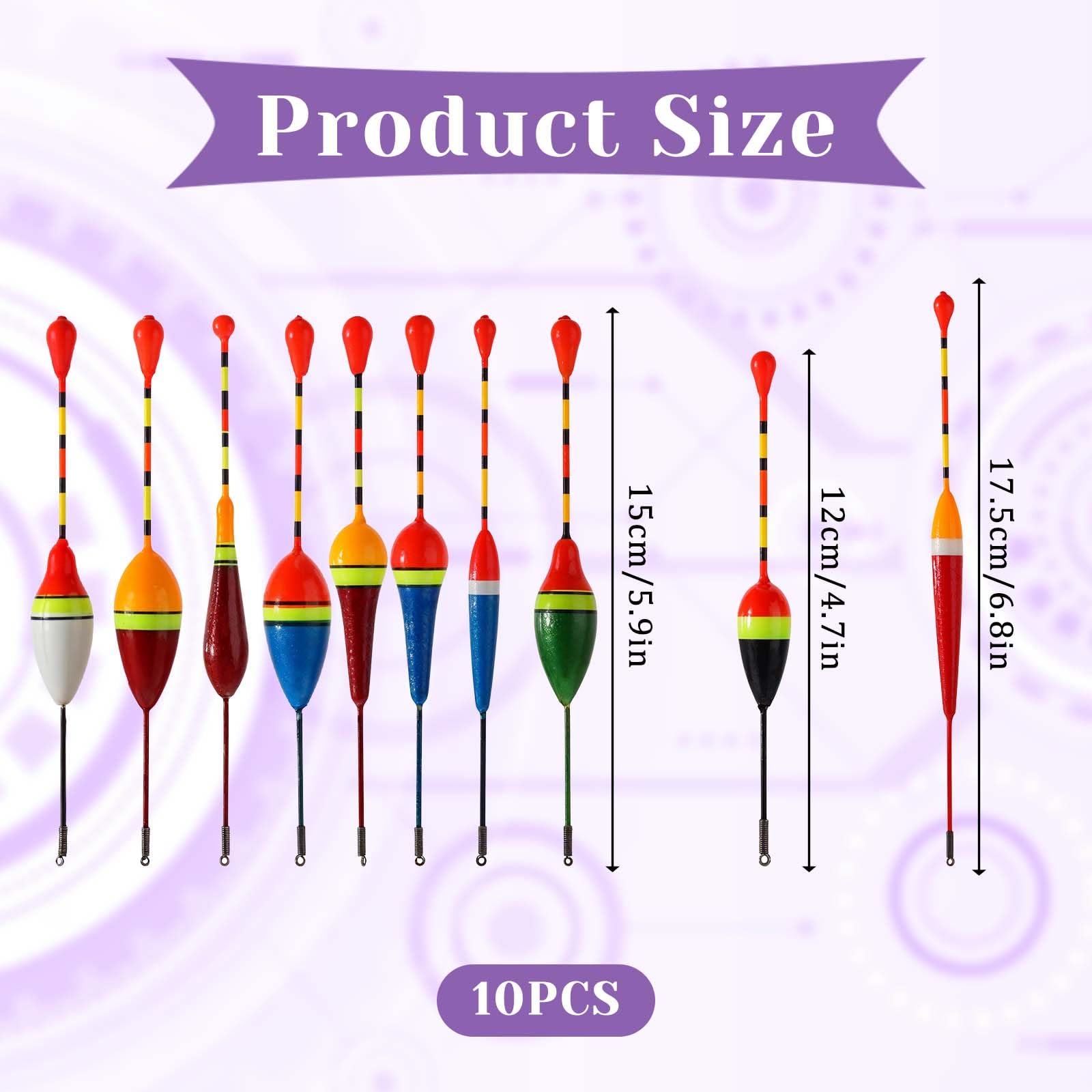 Fishing Float and Bobber,10 Pcs Oval Trout Float Foam Fishing Floats Wood Slip Fishings Bobbers, Bobber Stopper Spring Stick Slip Floats Accessories for Fishings