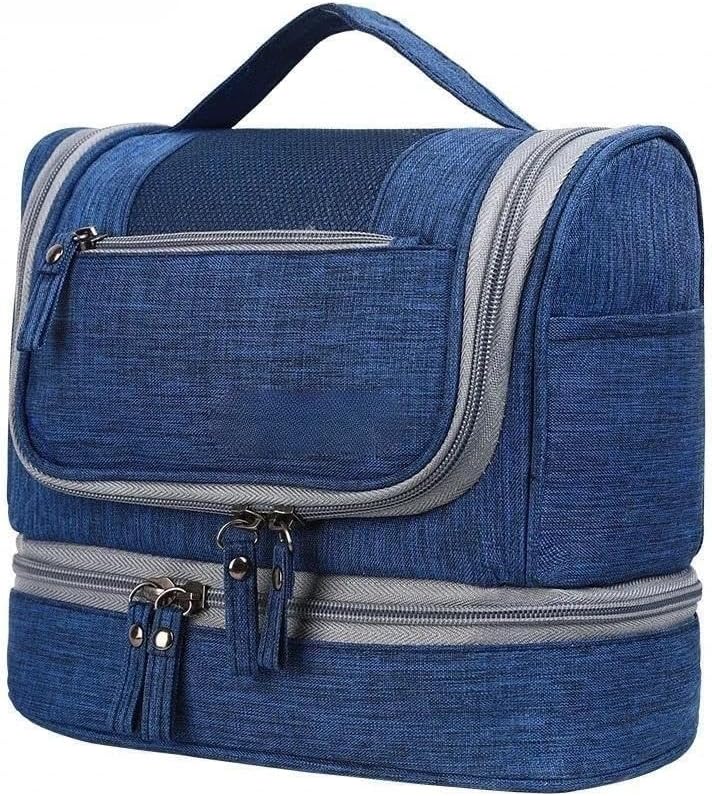 多機能化粧品バッグ 旅行用ハンギングトイレタリーバッグ マルチカラー(Deep Blue-25x13x21cm)
