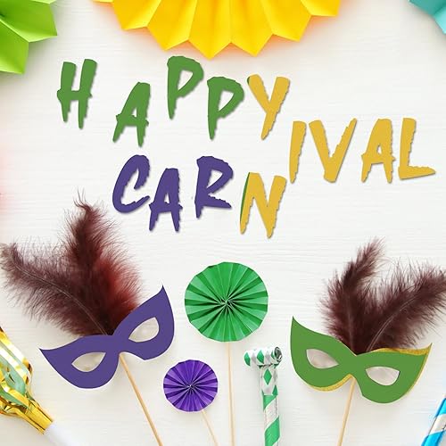 Miniatura 7 de 75 piezas de cartulina con temática de Mardi Gras, papel grueso, cartulina amarilla, morado, verde, cartulina para hacer tarjetas de Mardi Gras,