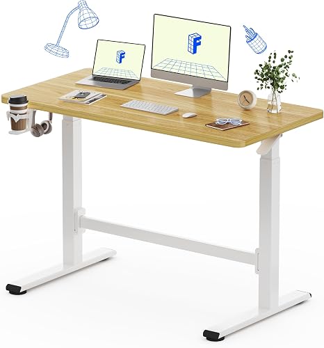 FLEXISPOT H7 Plus Mobile Standing Desk, Pneumatic Adjustable,One-Piece 48″
