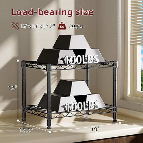 Miniatura 3 de SINGAYE 2 estantes pequeños de alambre para cocina, despensa, para cerrar el hogar, organizador y almacenamiento, estante de baño, organización de