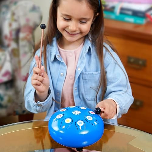 Miniatura 2 de LA PUERTA MÁGICA Juego de tambor de lengua de acero HANDPAN Instrumentos musicales para niños pequeños I 6 en 8 notas I Kit de música para niños