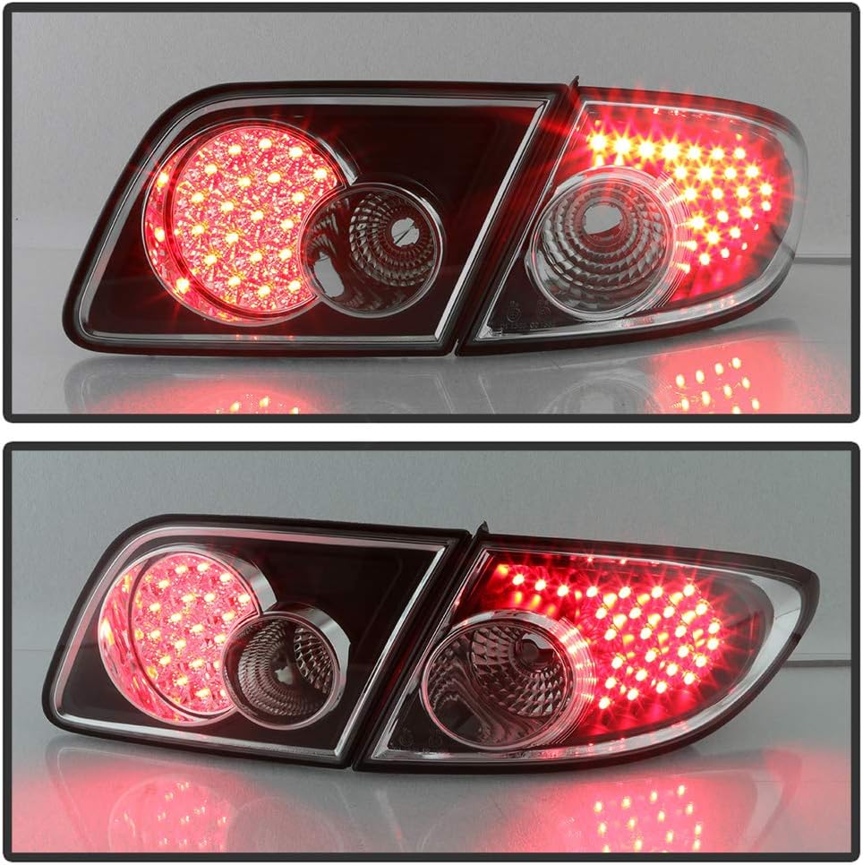 ACANII - For 2003-2008 Mazda6 4-Door Sedan Black LED Tail Lights Brake Lamps Left+Right 4Pcs