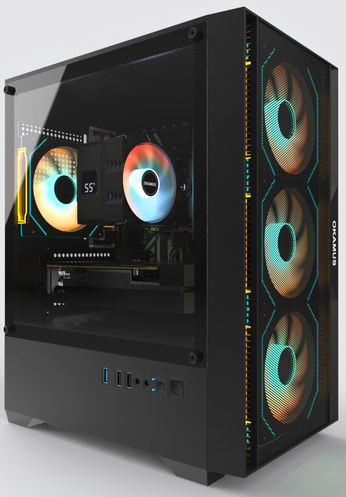 Amazon.com: OKAMUS Gaming PC, i7 CPU, RX590 2304SP 8GB Graphics