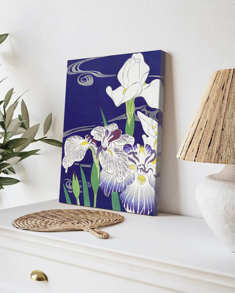 GADGETS WRAP Canvas Gallery Wrap Framed for Home Office Studio Living Room Decoration (9x11inch) - Kogyo Tsukioka Irises