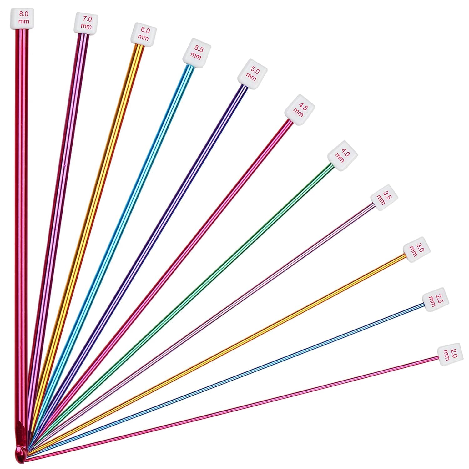 TRIZANIA 11 PCS Aluminium Crochet Hooks Set 2mm to 8mm – Multicolor Knitting Needles for Wool & Yarn | Smooth Lightweight Crochet Hook Kit for Beginners & Professionals | Tunisian Crochet Hook Set-image-10