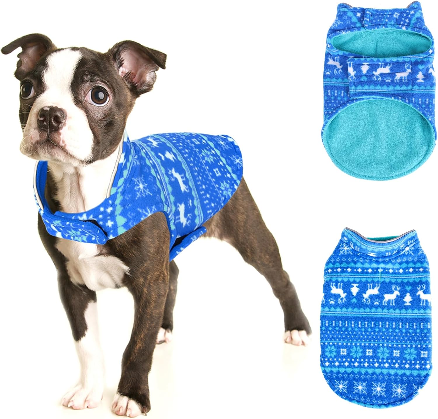 Dog Coat Christmas Dog Clothes Dog Coats Winter Warm Jacket Wearable on Both Sides, Pets Jackets
