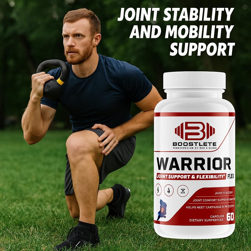 Warrior Flex Premium Joint Support Supplement – Glucosamine, Chondroitin, Turmeric & Boswellia – Promotes Joint Comfort, Flexibility & Mobility – Non-GMO, Gluten-Free, USA Made (60 Capsules)