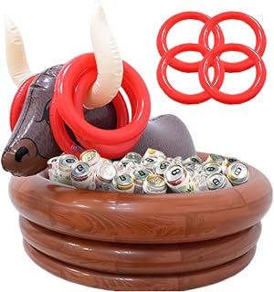 Inflatable Beverage Cooler – Bull Ice Bucket, Party Drink Tray | Fun-Themed Floating Ice Chest Used During Summer Events, Poolside Picnics, Beach Gatherings or Outdoor Buffets at Sport Celebrations