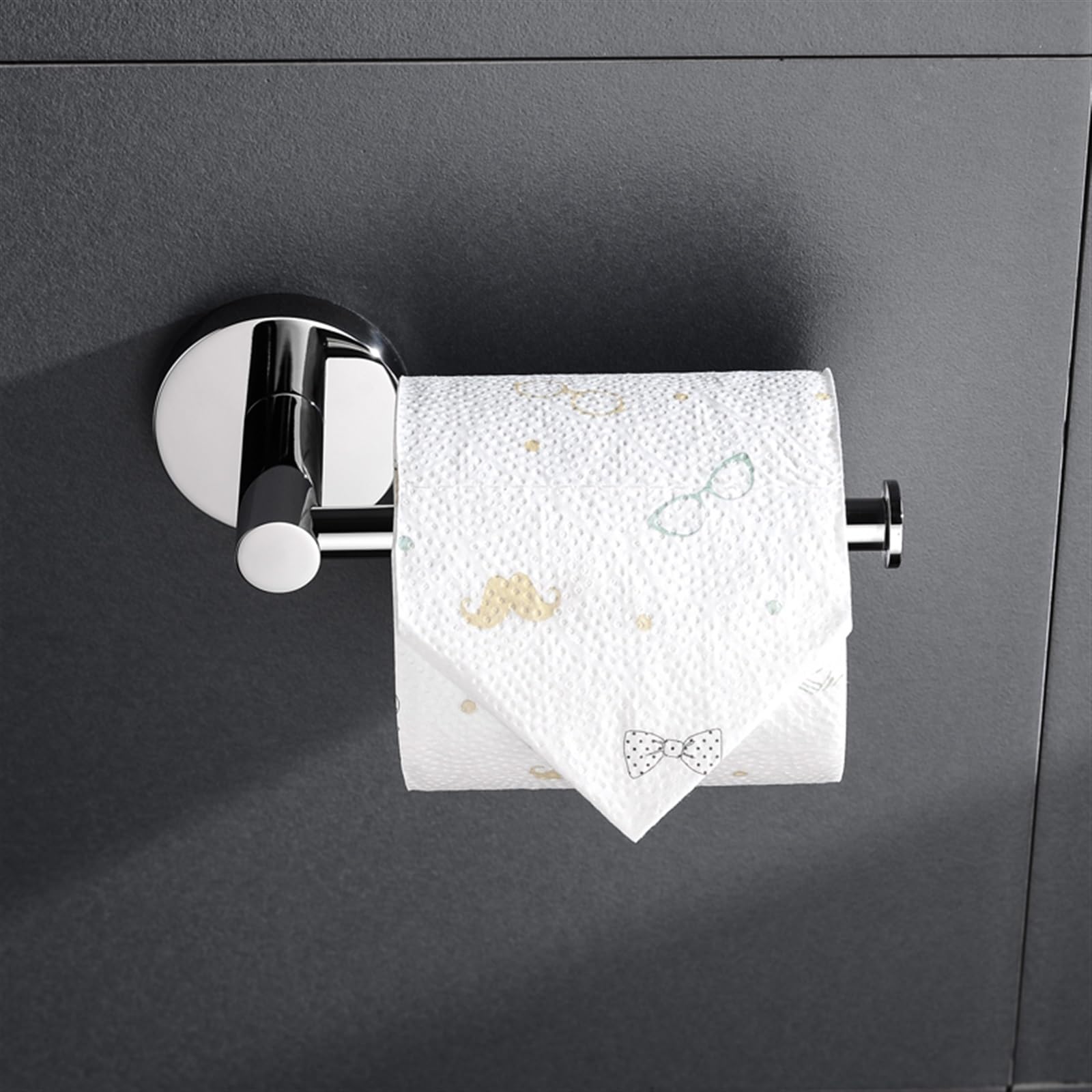 Stały uchwyt na papier toaletowy, Matte Black Stainless Steel Wall Mounted Toilet Paper Holder(1 Pcs)
