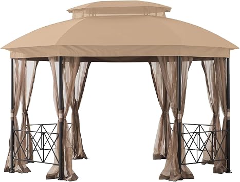 Garden Winds Replacement Canopy Top Cover Compatible with The Living Accents Octagon Gazebo A101007502 - Riplock 350