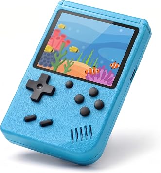 Retro Handheld Games Console Built-in 400 Video Games, 3.0 Inch Screen Portable Handheld Emulator, 1020mAh Rechargeable Battery,Mini Travel Retro Gaming Consle Blue