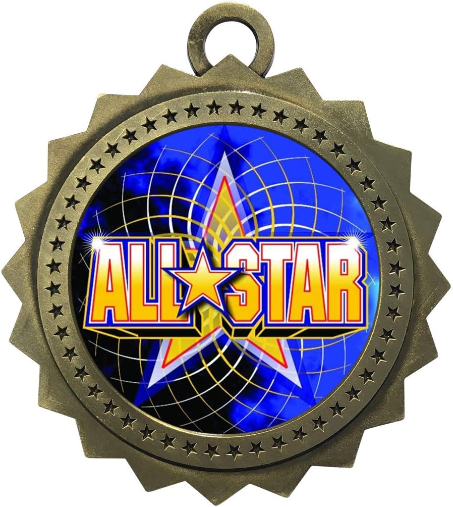 Express Medals Various 10 Pack Styles of All Star Award Medals with Neck Ribbons Trophy Award Prize Gift