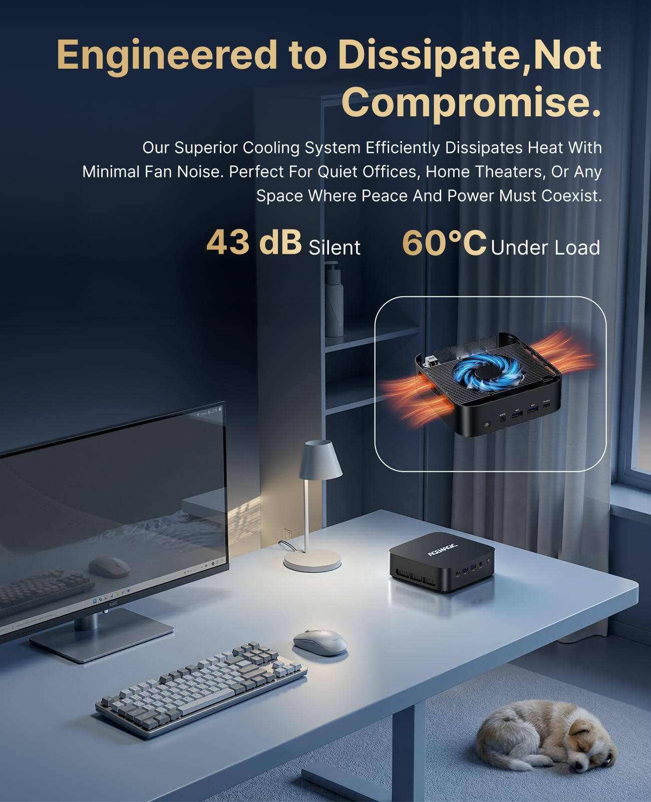 ACEMAGIC Kron Mini K1 Mini PC AMD Ryzen Embedded R2544 8Go DDR4 256Go SSD W-11 Pro Triple écran 4K WIFI5 BT4.2