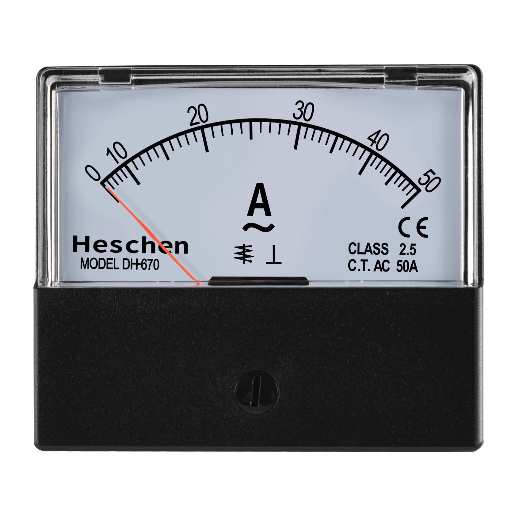 Heschen El panel del rectángulo montó el CE de la clase 2,5 de la CA 0-50A del probador actual DH-670 del amperímetro enumeró
