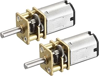 MECCANIXITY Micro Speed Reduction Gear Motor, DC 12V 80RPM with Full Metal Gearbox for DIY RC Aircraft, Model Car Pack of 2