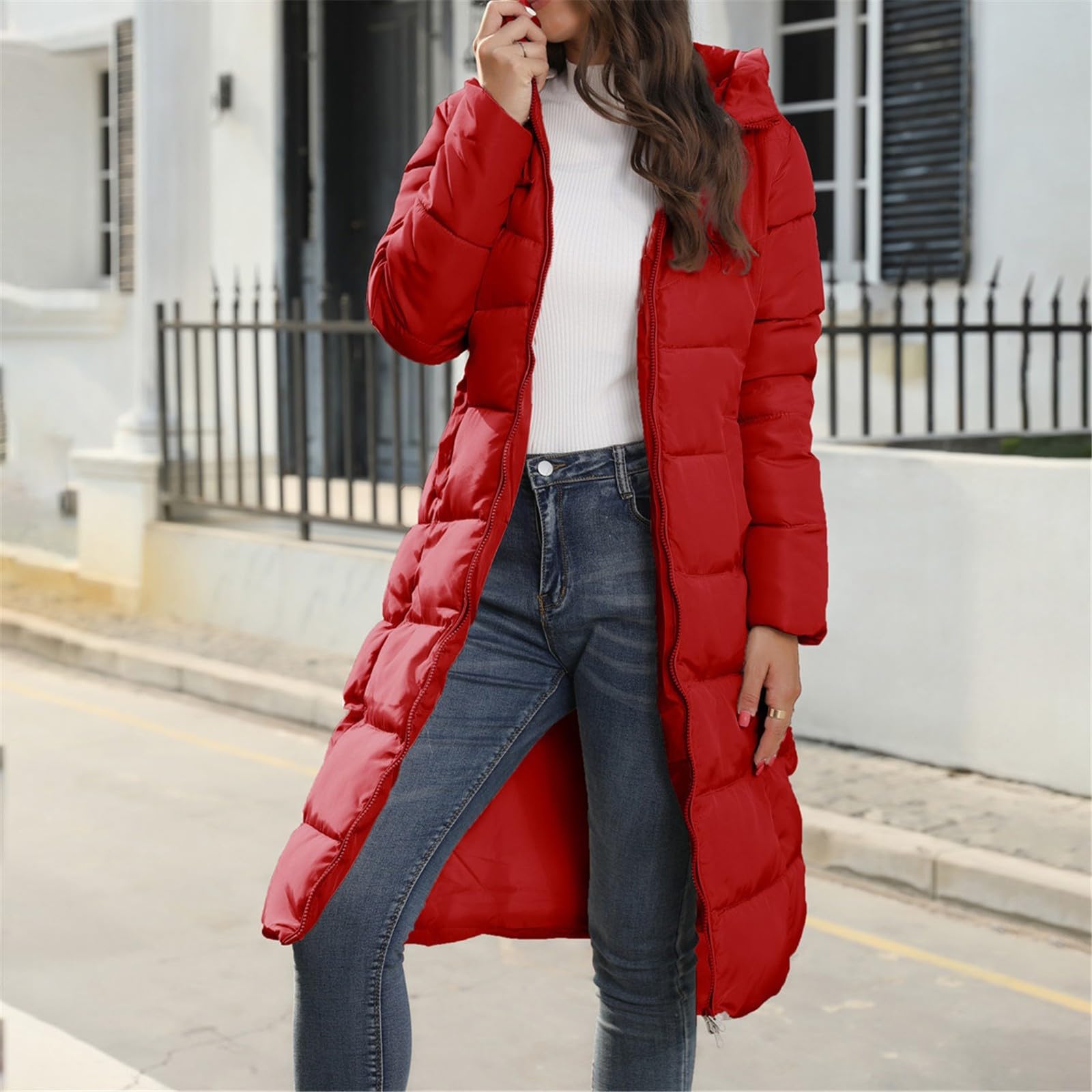 Giacca calda da donna, piumino pieghevole con cappuccio, per donna, cappotto invernale leggero, cappotti da donna, invernali, lunghi e invernali, da donna, con cappuccio